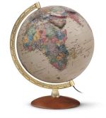 Rth Globus Antik- Relief Leuchtglobus 30cm Durchmesser goldfarbig, aufwendig skaliert AR3010 Globe Earth 3D Oberflche